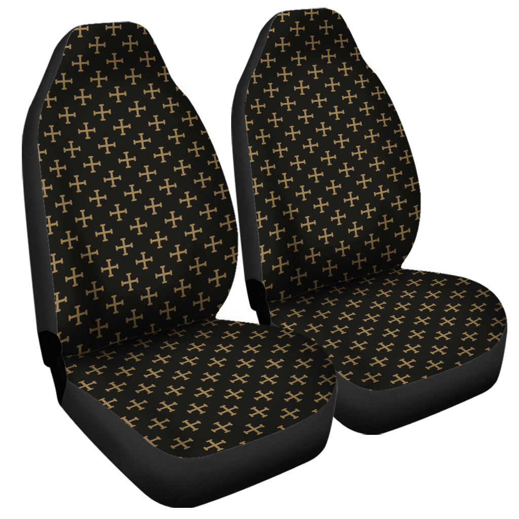 Cross Orthodox Pattern Print Universal Fit Car Seat Covers