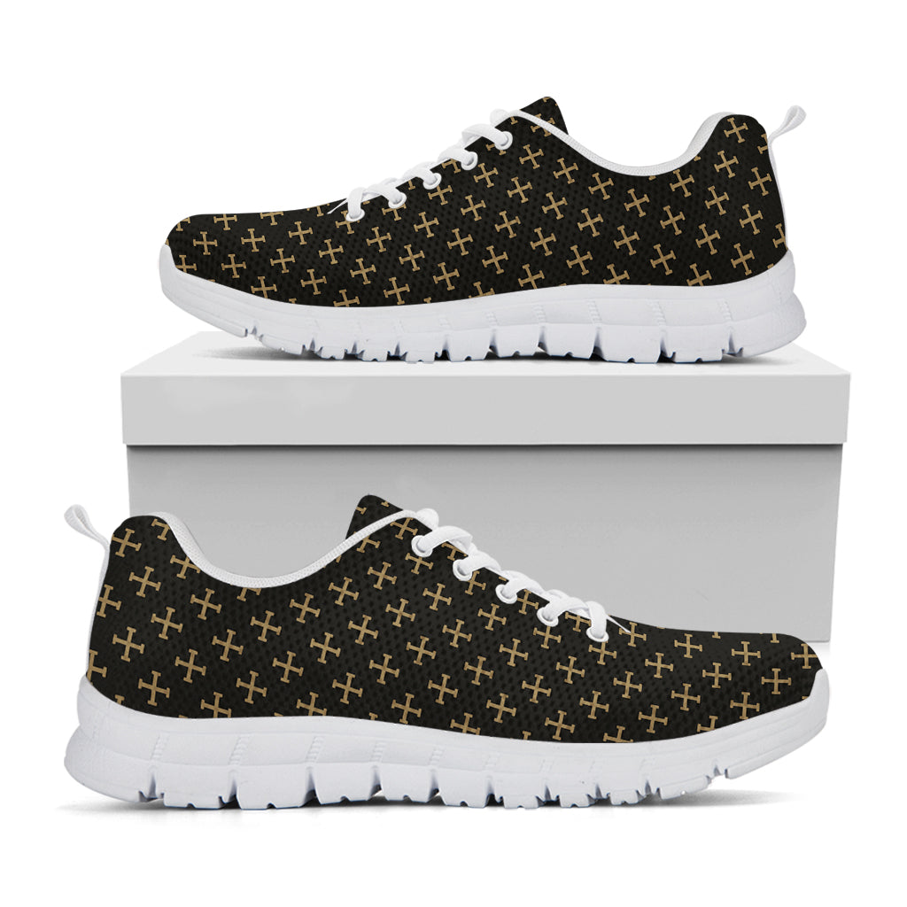 Cross Orthodox Pattern Print White Sneakers