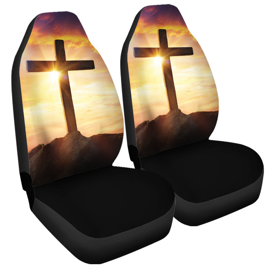 Crucifixion Of Jesus Christ Print Universal Fit Car Seat Covers