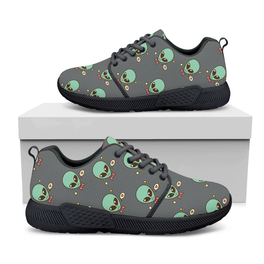 Cute Alien With Bow Tie Print Black Athletic Shoes