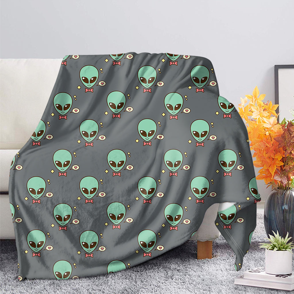 Cute Alien With Bow Tie Print Blanket