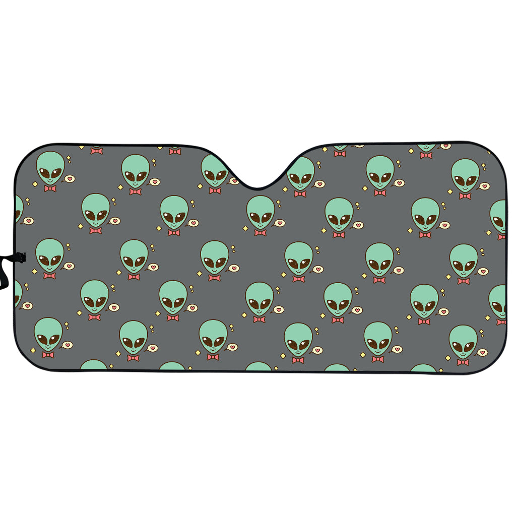 Cute Alien With Bow Tie Print Car Sun Shade