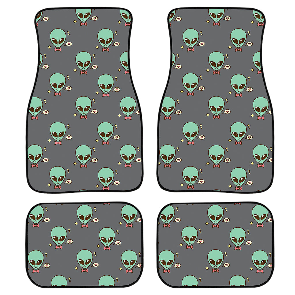 Cute Alien With Bow Tie Print Front and Back Car Floor Mats