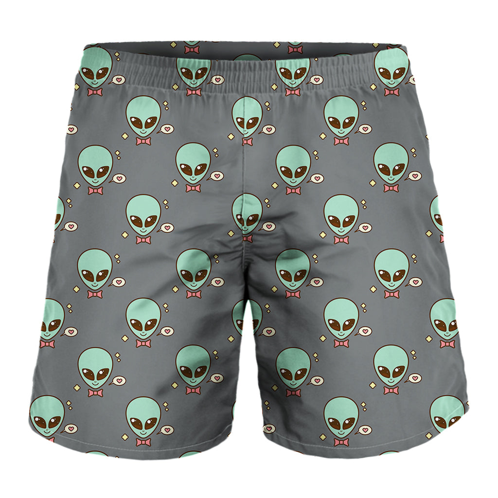 Cute Alien With Bow Tie Print Men's Shorts