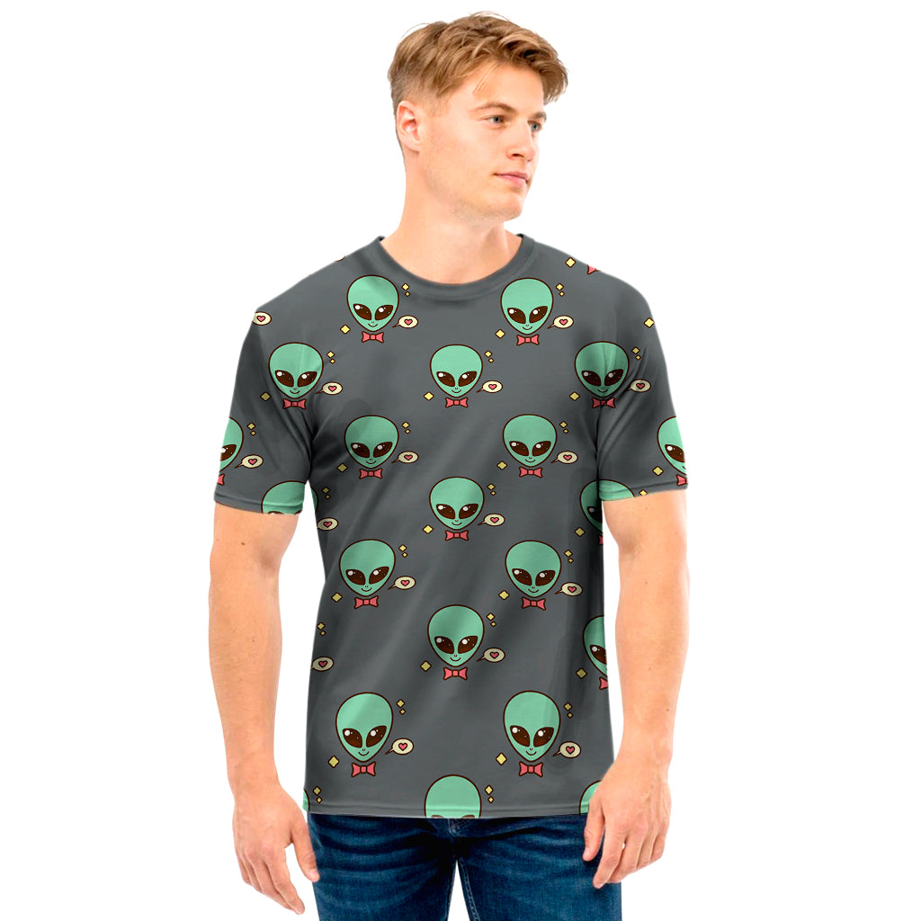 Cute Alien With Bow Tie Print Men's T-Shirt