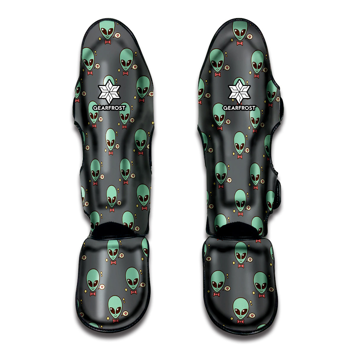 Cute Alien With Bow Tie Print Muay Thai Shin Guards