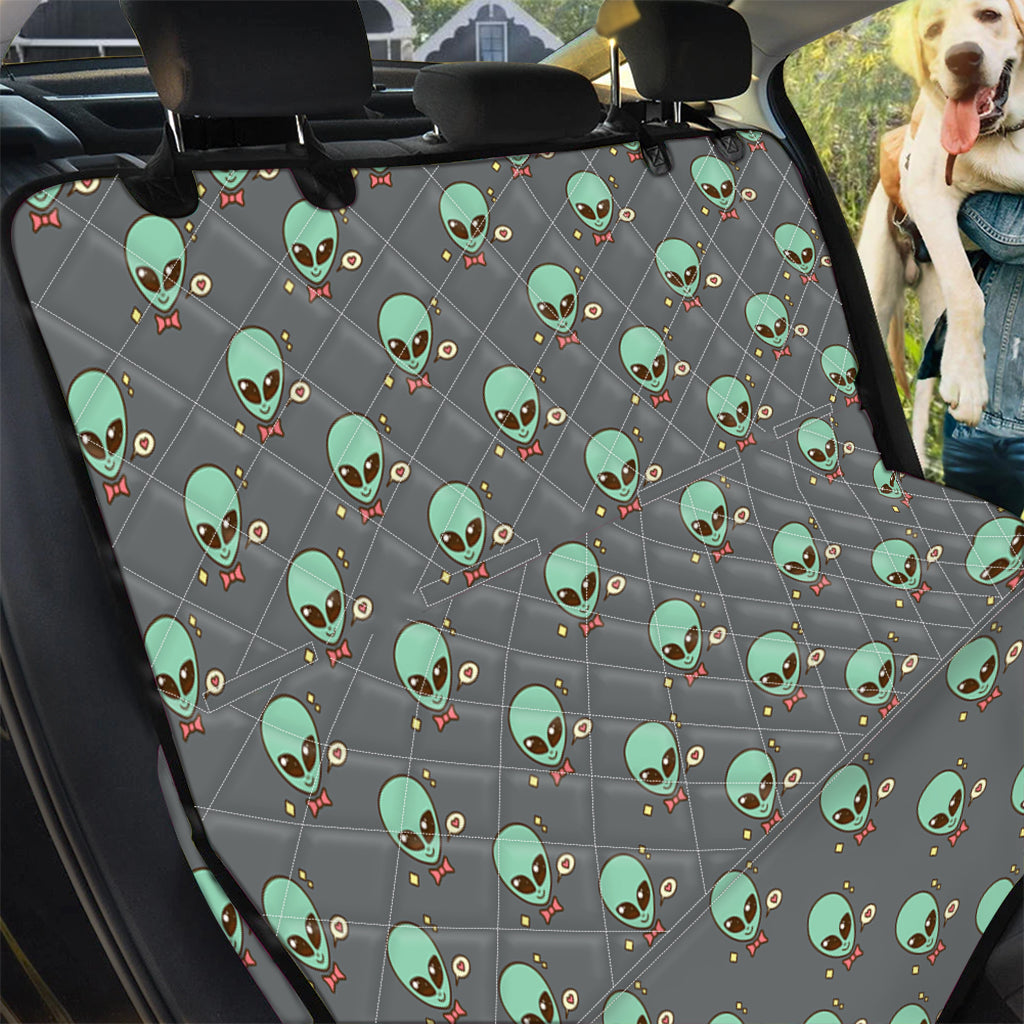 Cute Alien With Bow Tie Print Pet Car Back Seat Cover