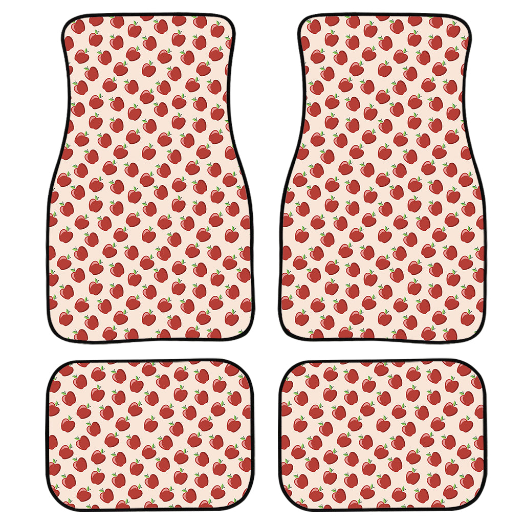 Cute Apple Pattern Print Front and Back Car Floor Mats