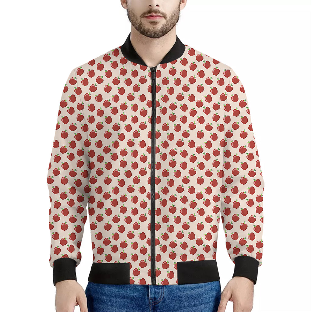 Cute Apple Pattern Print Men's Bomber Jacket