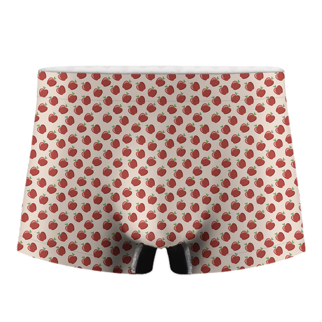 Cute Apple Pattern Print Men's Boxer Briefs