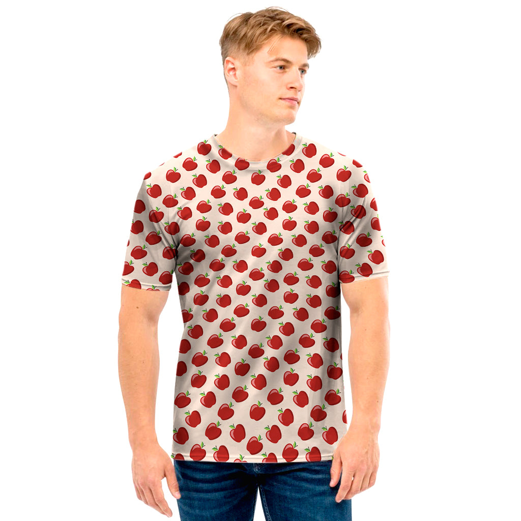 Cute Apple Pattern Print Men's T-Shirt