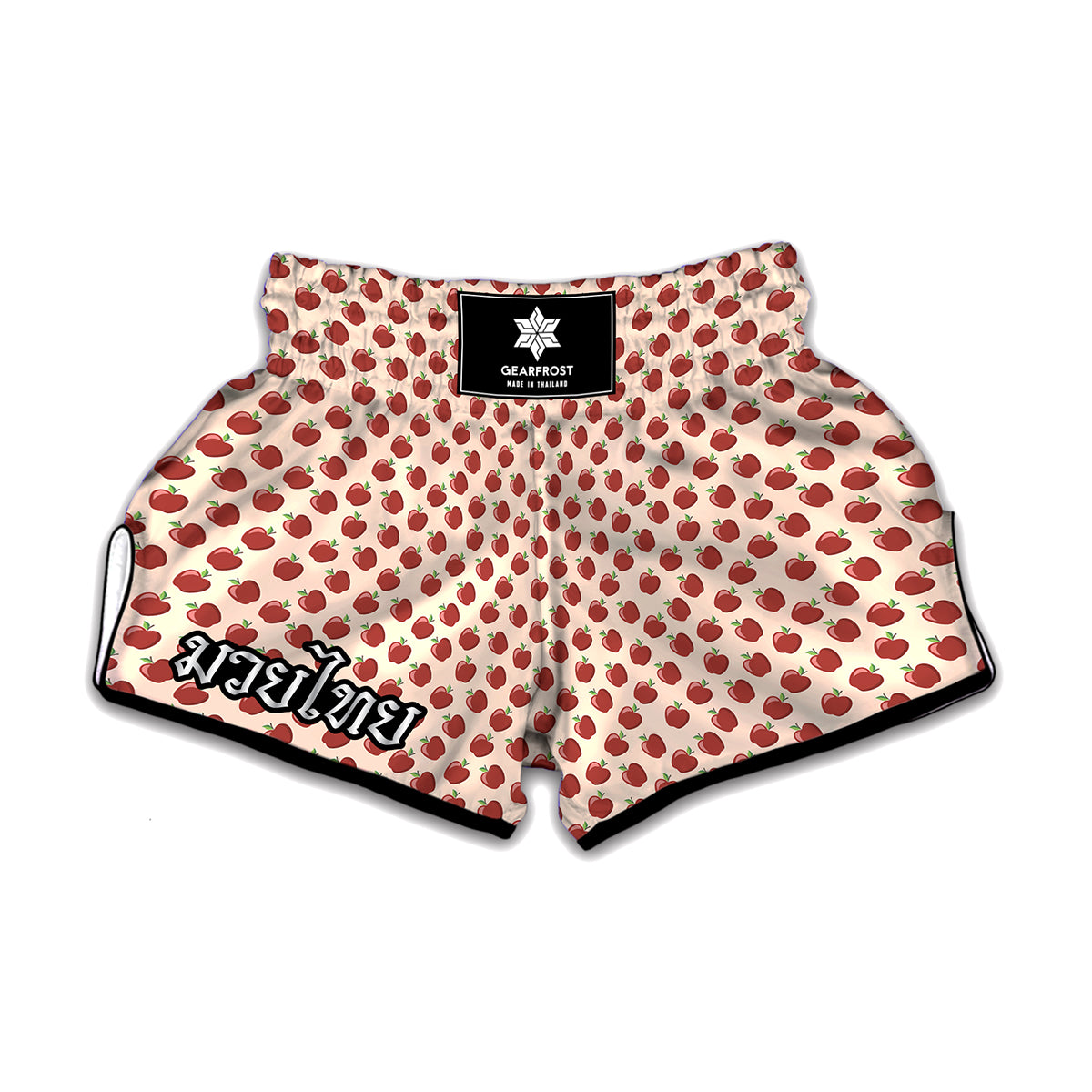 Cute Apple Pattern Print Muay Thai Boxing Shorts