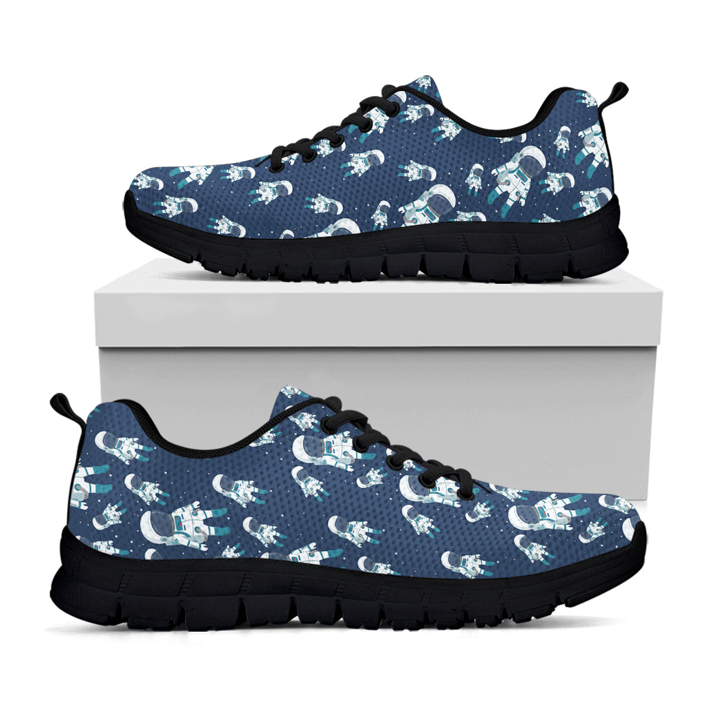 Cute Astronaut Pattern Print Black Sneakers