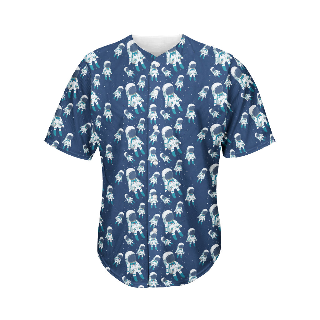 Cute Astronaut Pattern Print Men's Baseball Jersey