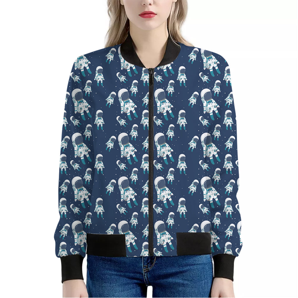 Cute Astronaut Pattern Print Women's Bomber Jacket