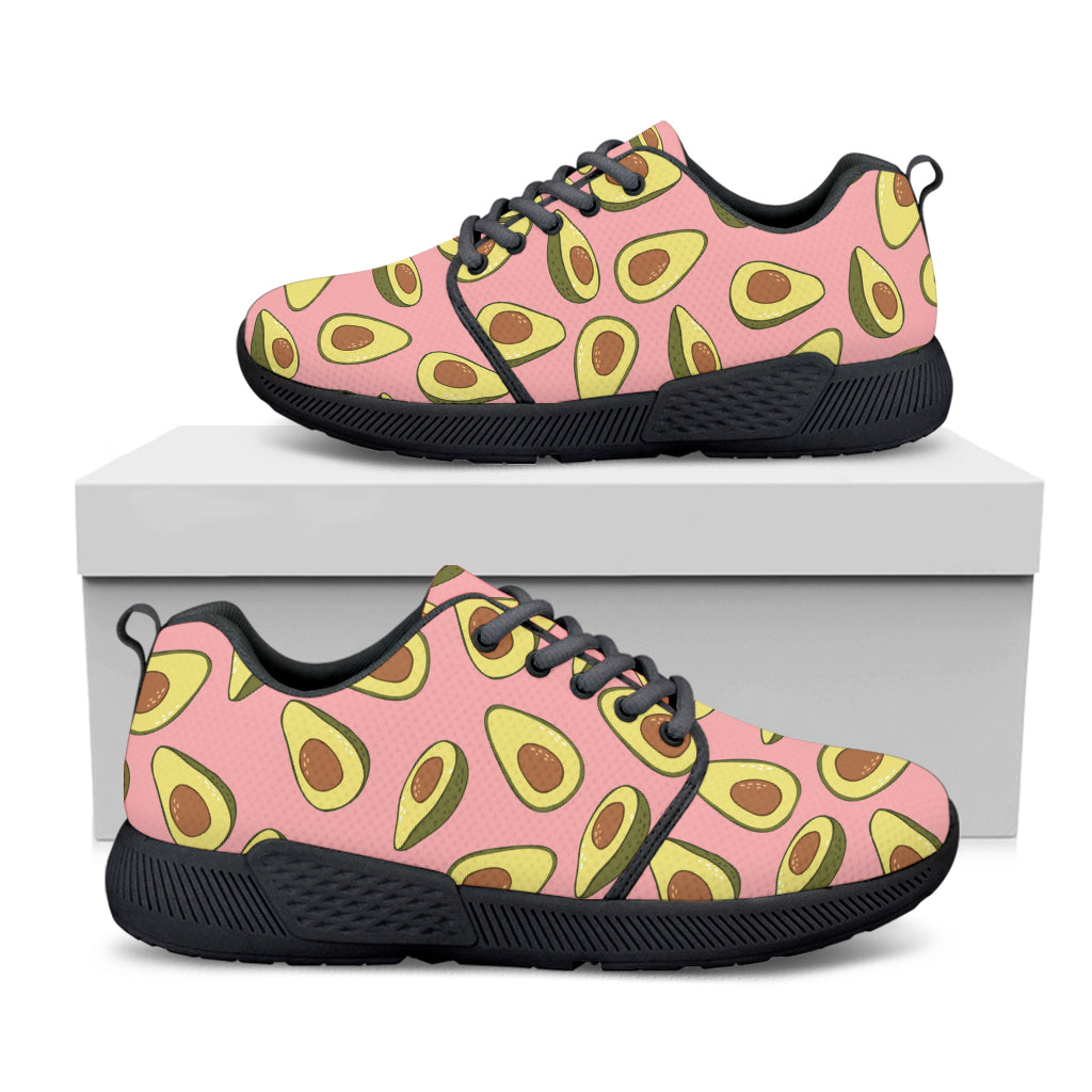 Cute Avocado Pattern Print Black Athletic Shoes