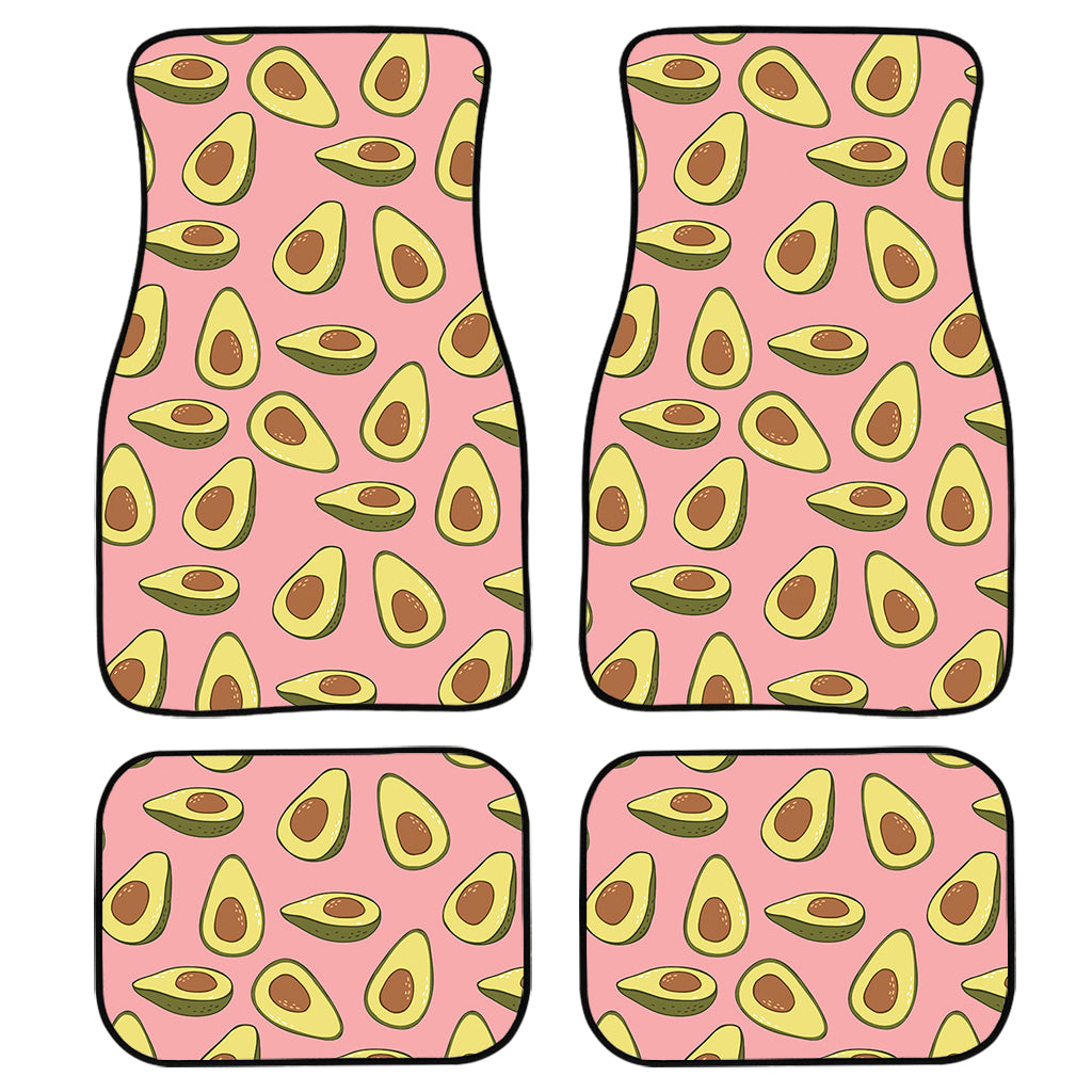 Cute Avocado Pattern Print Front and Back Car Floor Mats