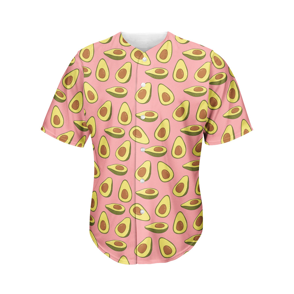 Cute Avocado Pattern Print Men's Baseball Jersey