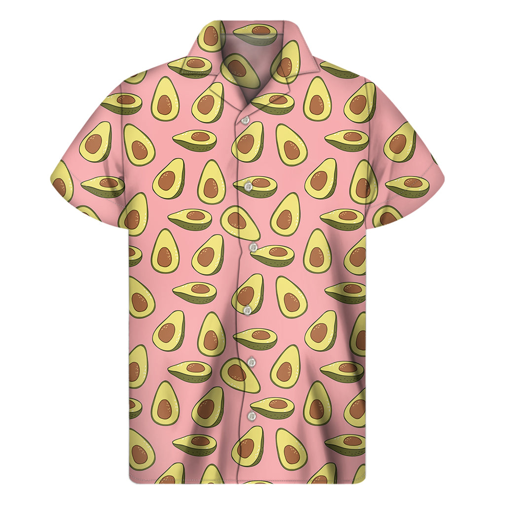 Cute Avocado Pattern Print Men's Short Sleeve Shirt