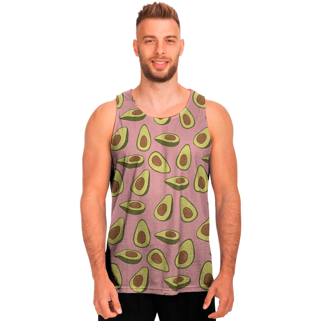 Cute Avocado Pattern Print Men's Tank Top