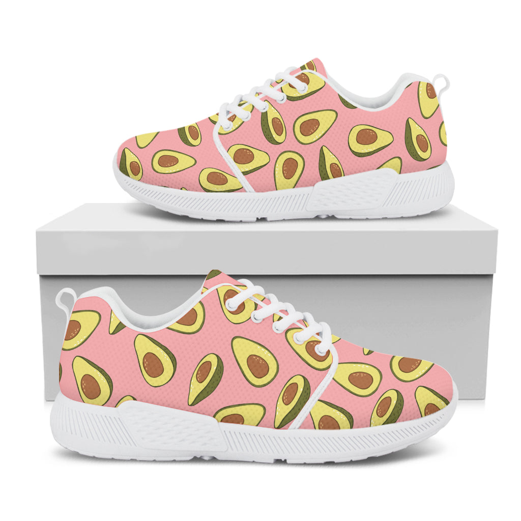 Cute Avocado Pattern Print White Athletic Shoes