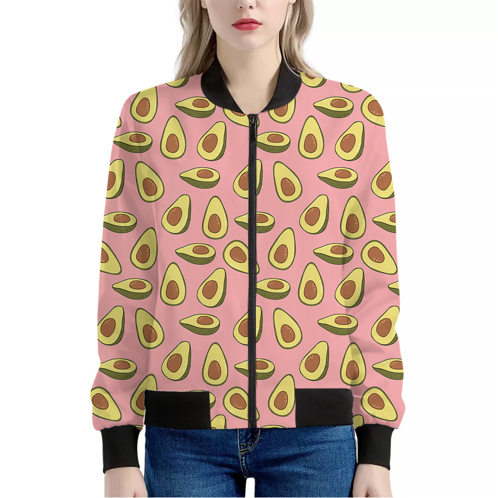 Cute Avocado Pattern Print Women's Bomber Jacket