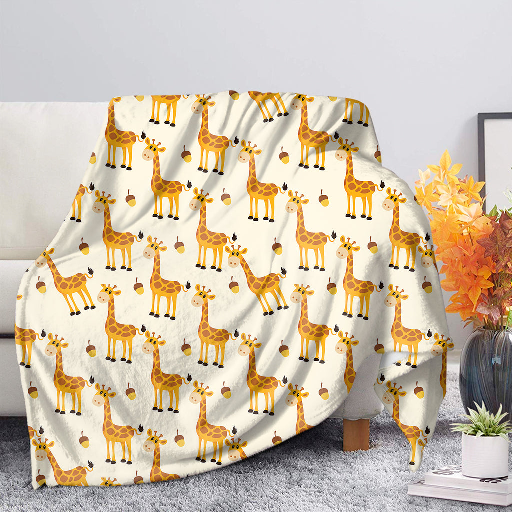 Cute Baby Giraffe Pattern Print Blanket