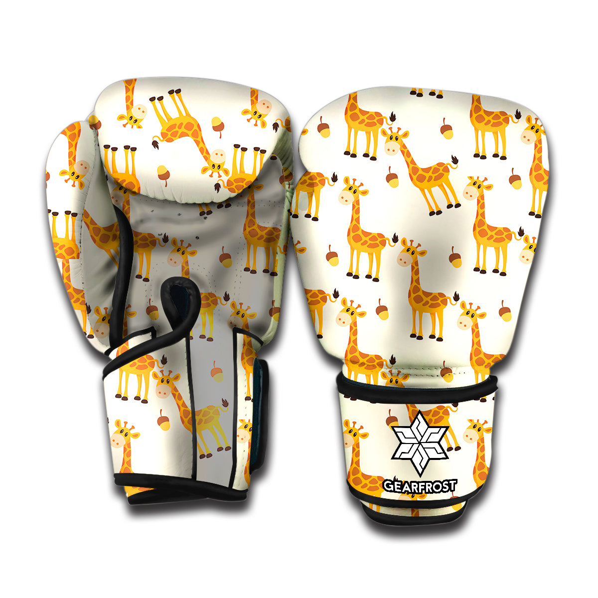 Cute Baby Giraffe Pattern Print Boxing Gloves