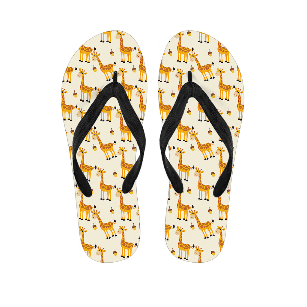 Cute Baby Giraffe Pattern Print Flip Flops