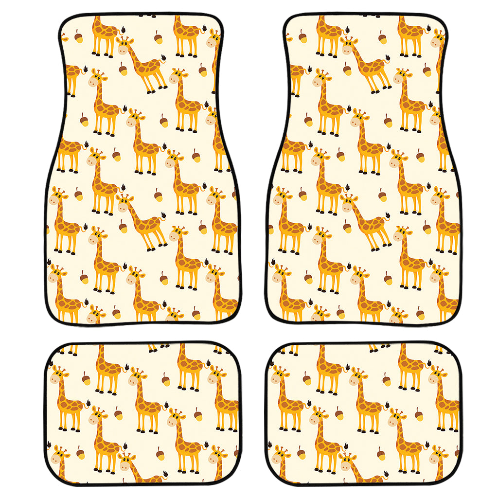 Cute Baby Giraffe Pattern Print Front and Back Car Floor Mats