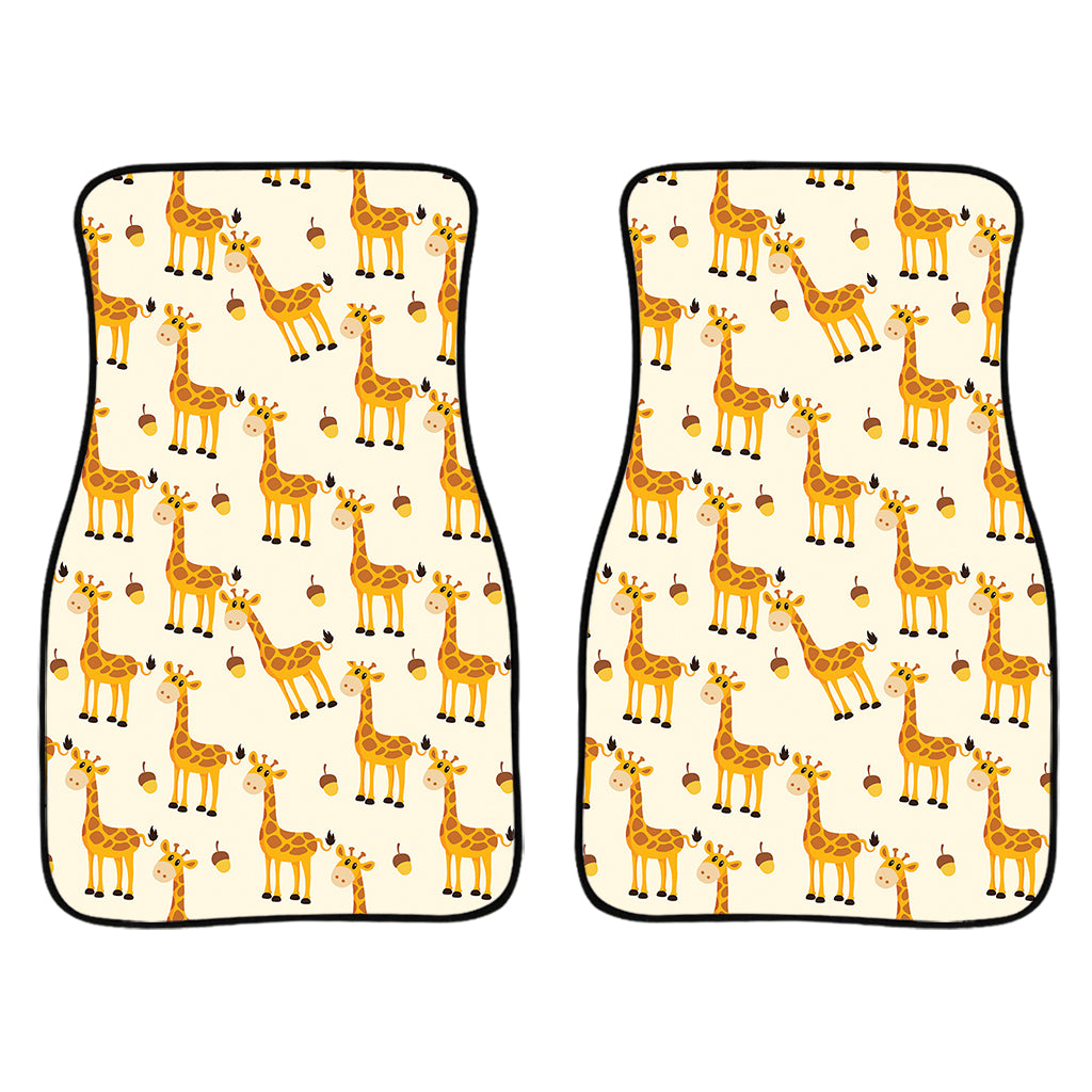 Cute Baby Giraffe Pattern Print Front Car Floor Mats