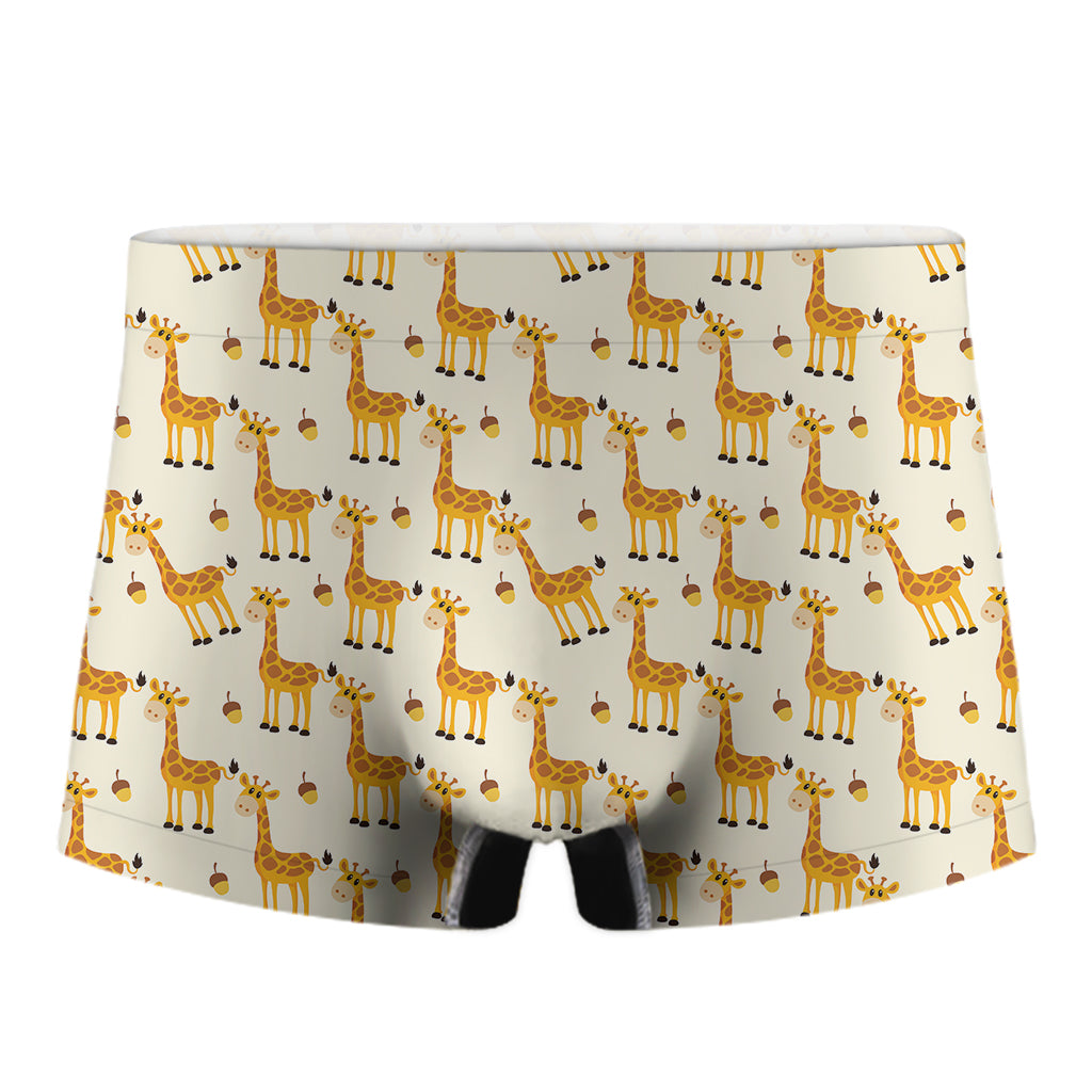 Cute Baby Giraffe Pattern Print Men's Boxer Briefs