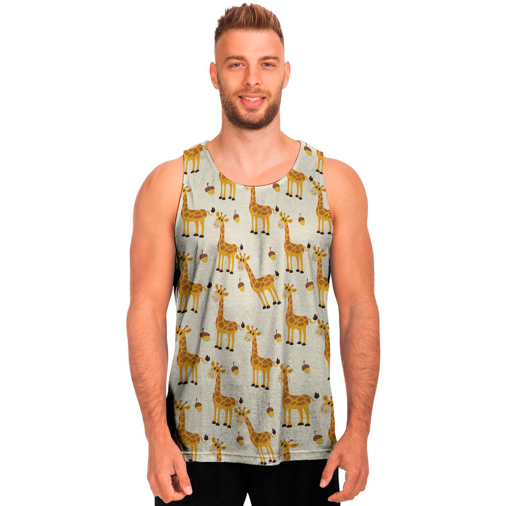 Cute Baby Giraffe Pattern Print Men's Tank Top