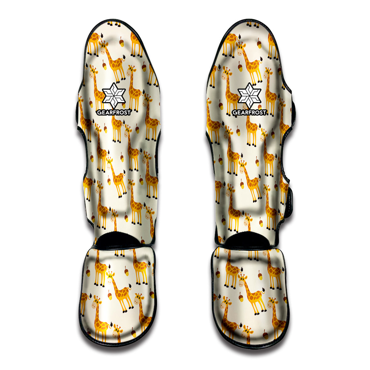 Cute Baby Giraffe Pattern Print Muay Thai Shin Guards