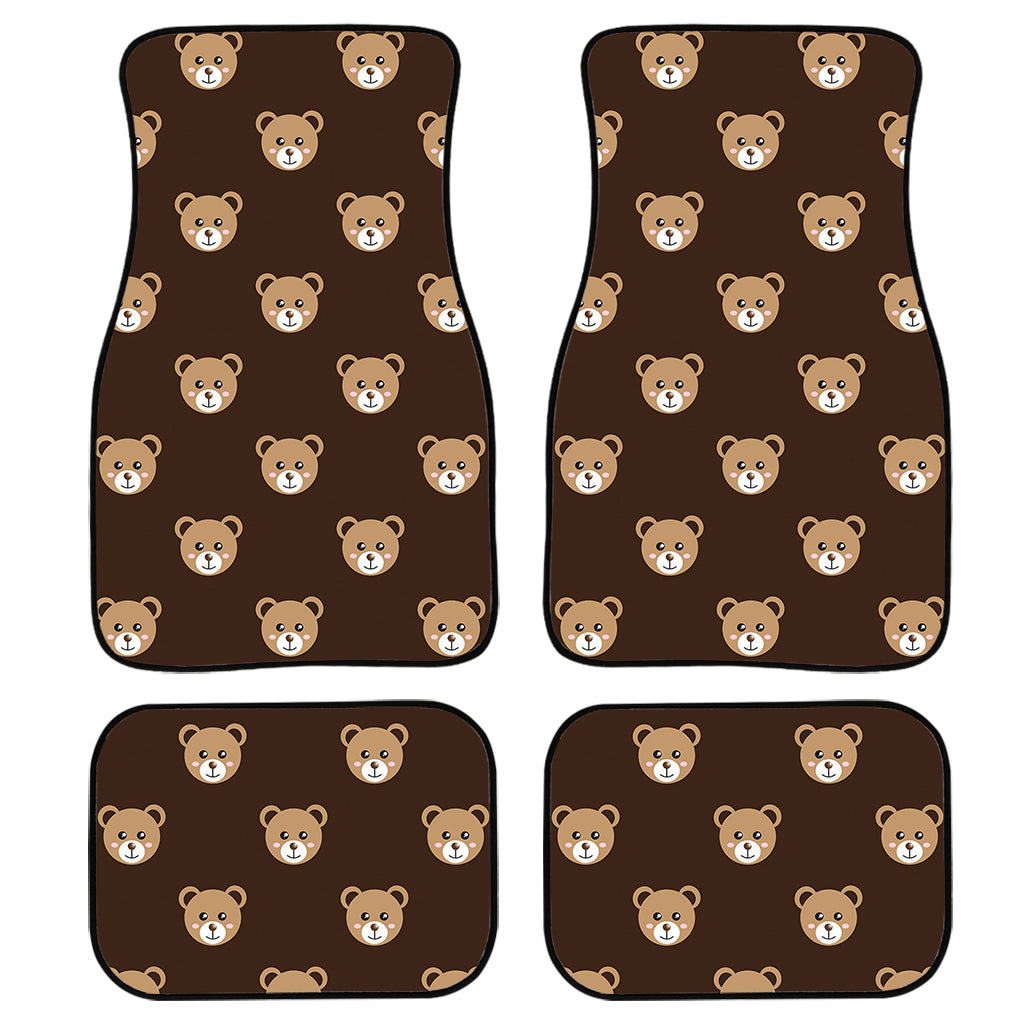 Cute Baby Grizzly Bear Pattern Print Front and Back Car Floor Mats