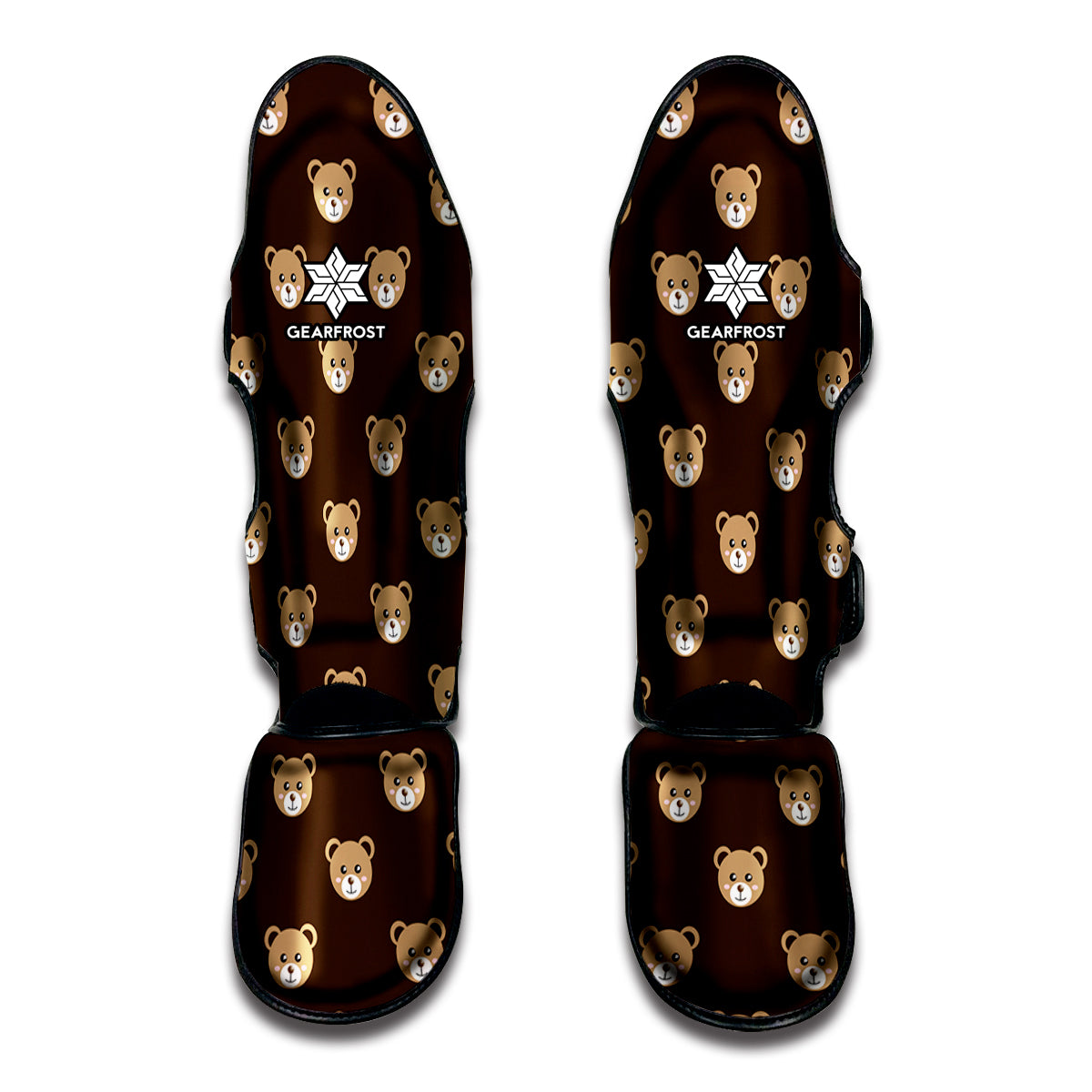 Cute Baby Grizzly Bear Pattern Print Muay Thai Shin Guards