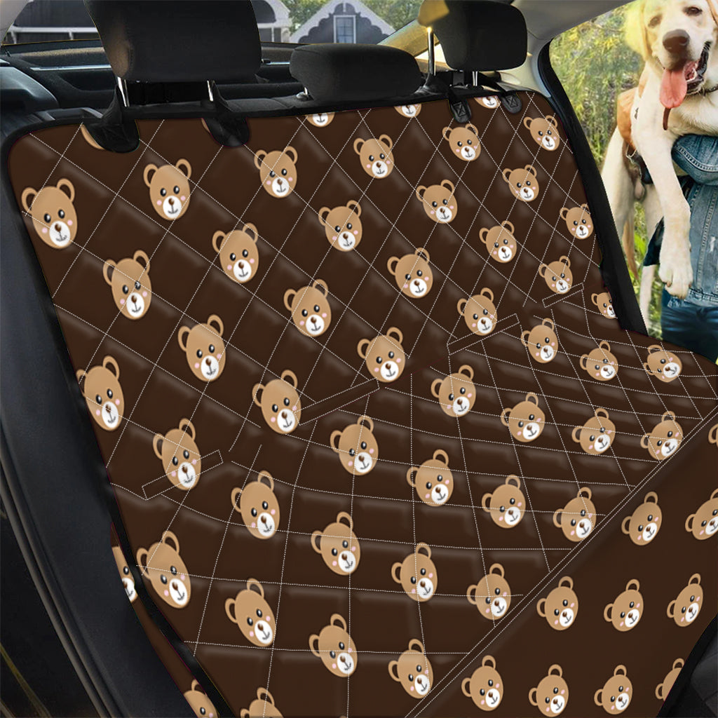 Cute Baby Grizzly Bear Pattern Print Pet Car Back Seat Cover