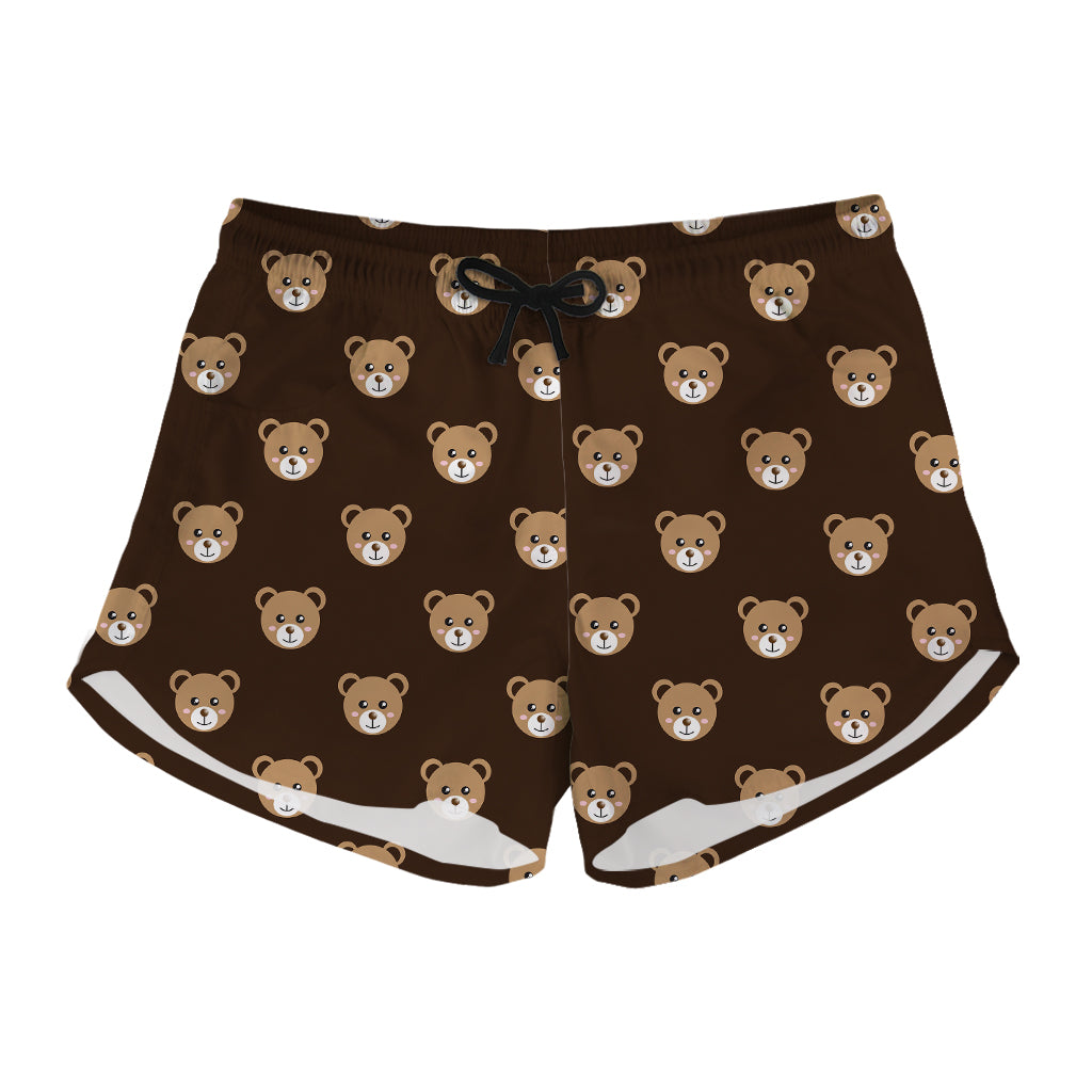 Cute Baby Grizzly Bear Pattern Print Women's Shorts