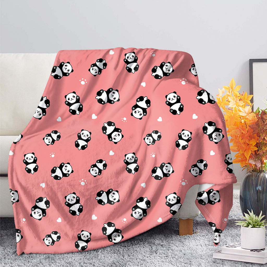 Cute Baby Panda Pattern Print Blanket