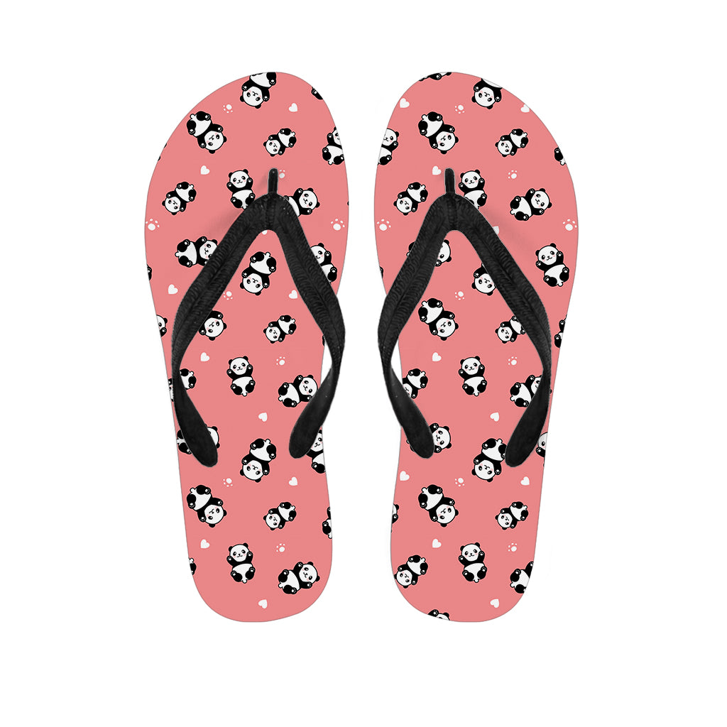 Cute Baby Panda Pattern Print Flip Flops