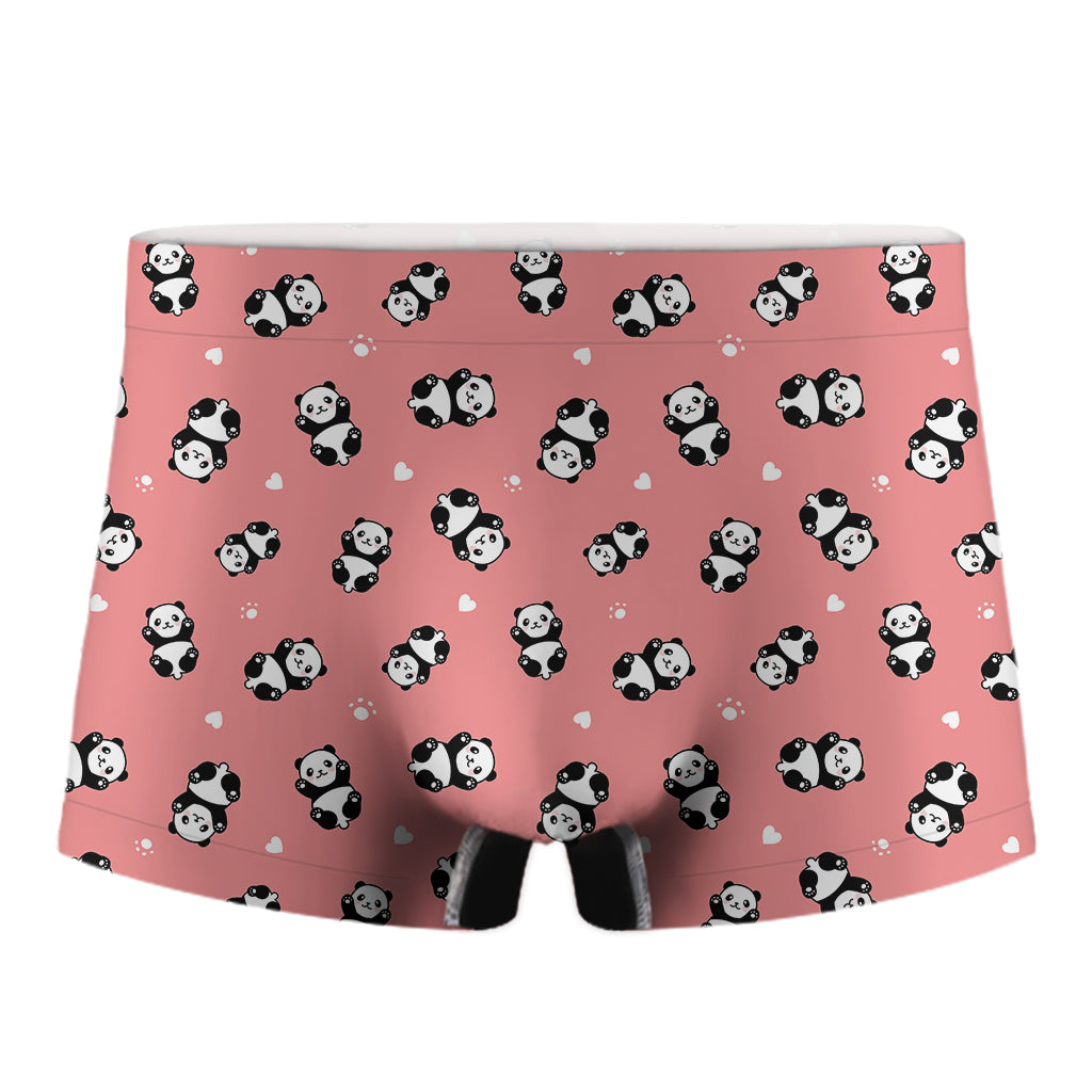 Cute Baby Panda Pattern Print Men's Boxer Briefs