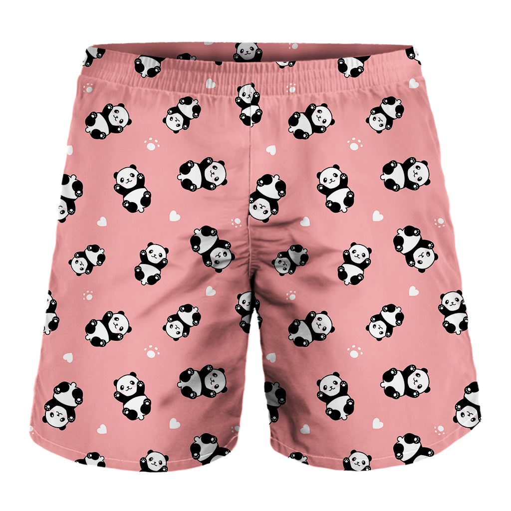 Cute Baby Panda Pattern Print Men's Shorts