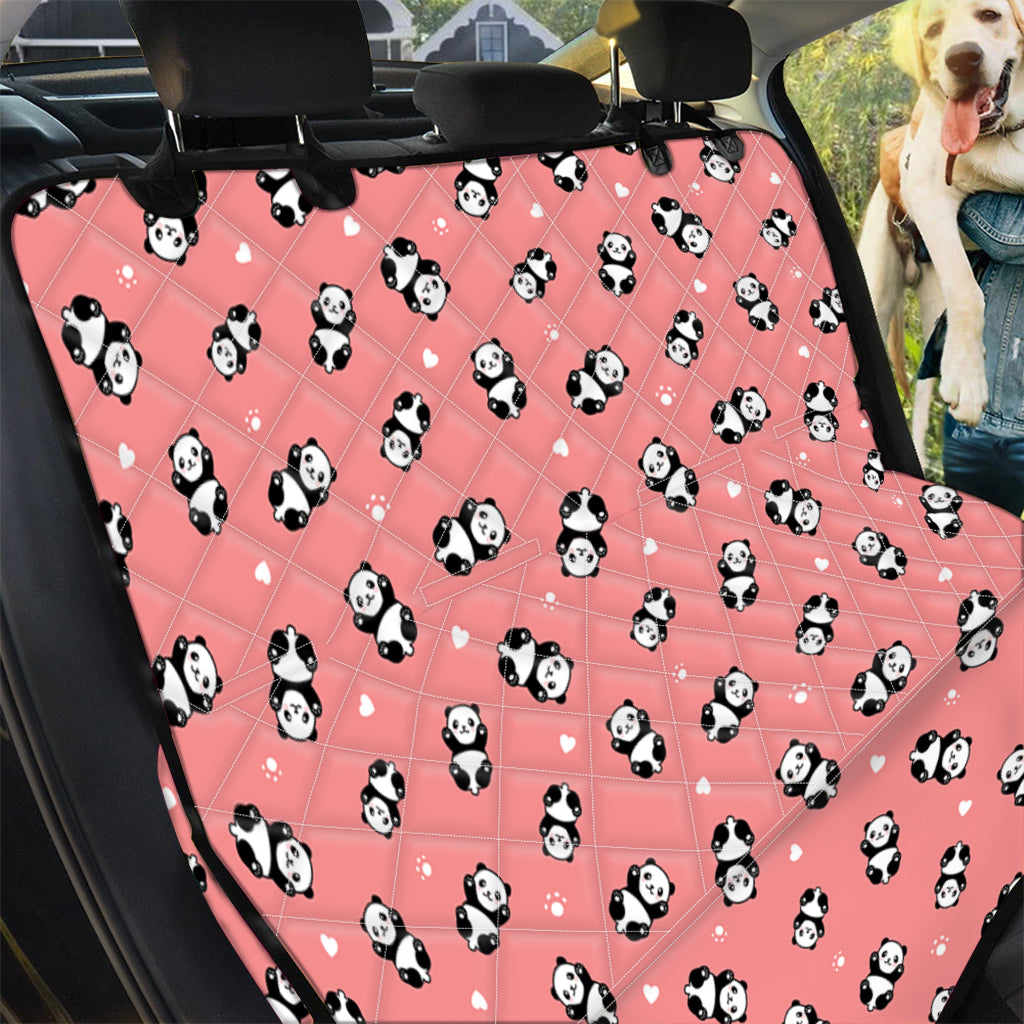 Cute Baby Panda Pattern Print Pet Car Back Seat Cover