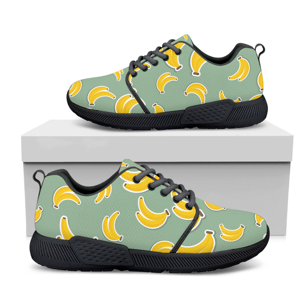 Cute Banana Pattern Print Black Athletic Shoes