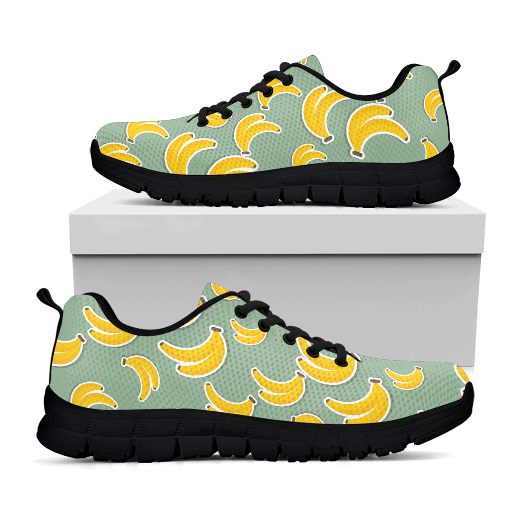 Cute Banana Pattern Print Black Sneakers