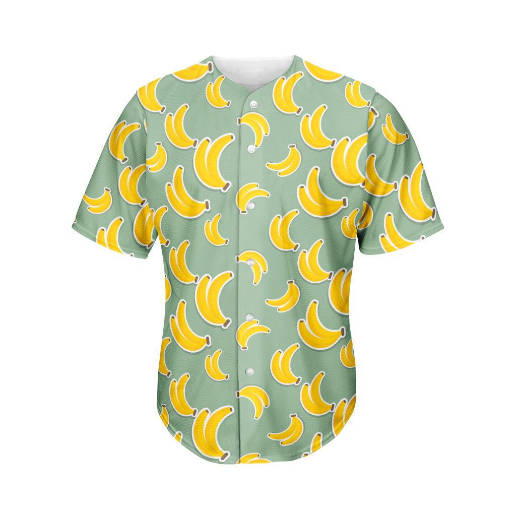 Cute Banana Pattern Print Men's Baseball Jersey