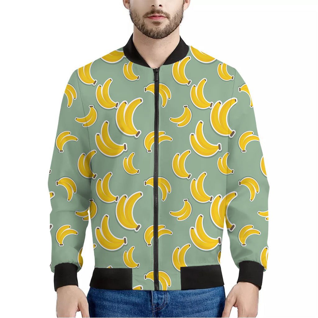 Cute Banana Pattern Print Men's Bomber Jacket