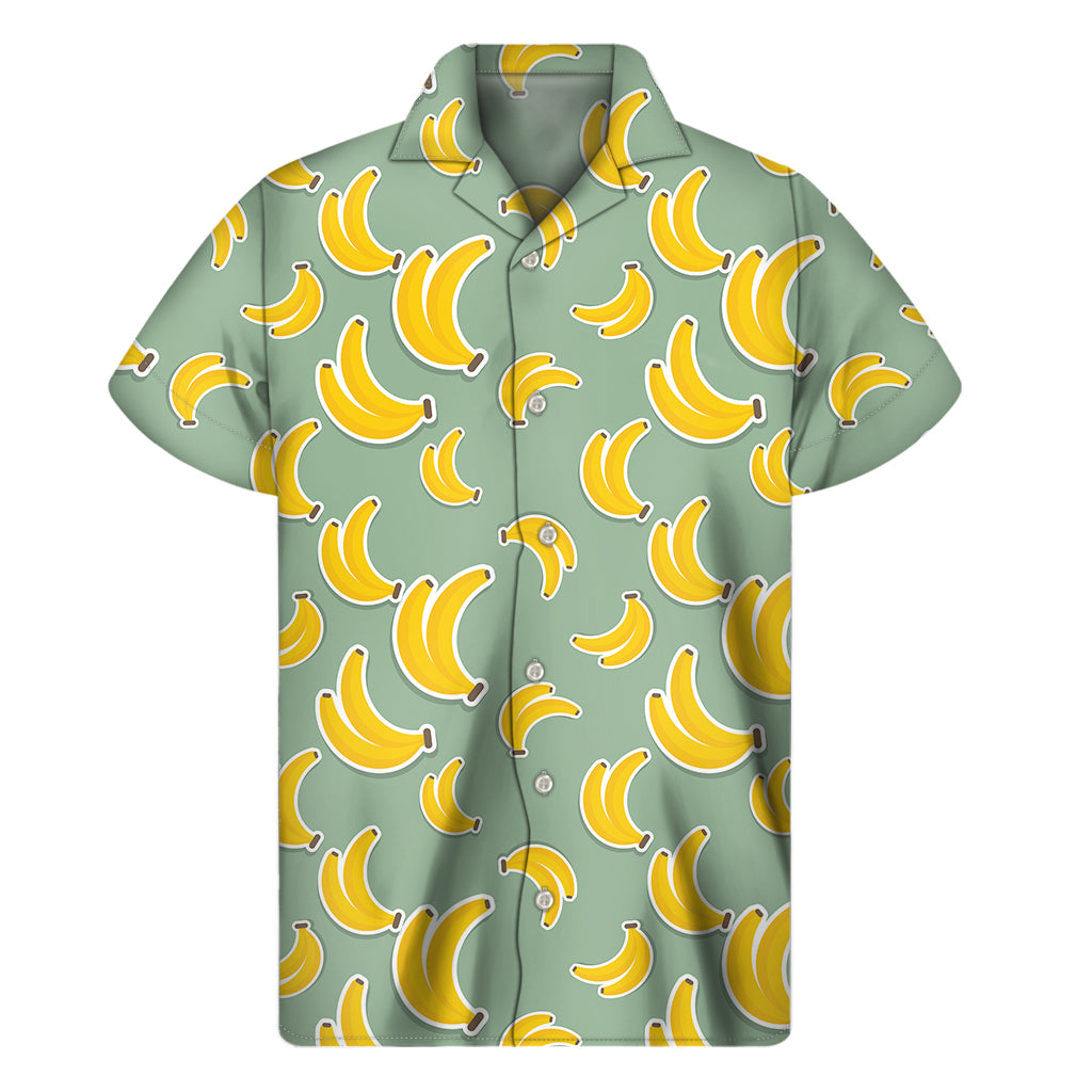 Cute Banana Pattern Print Men's Short Sleeve Shirt