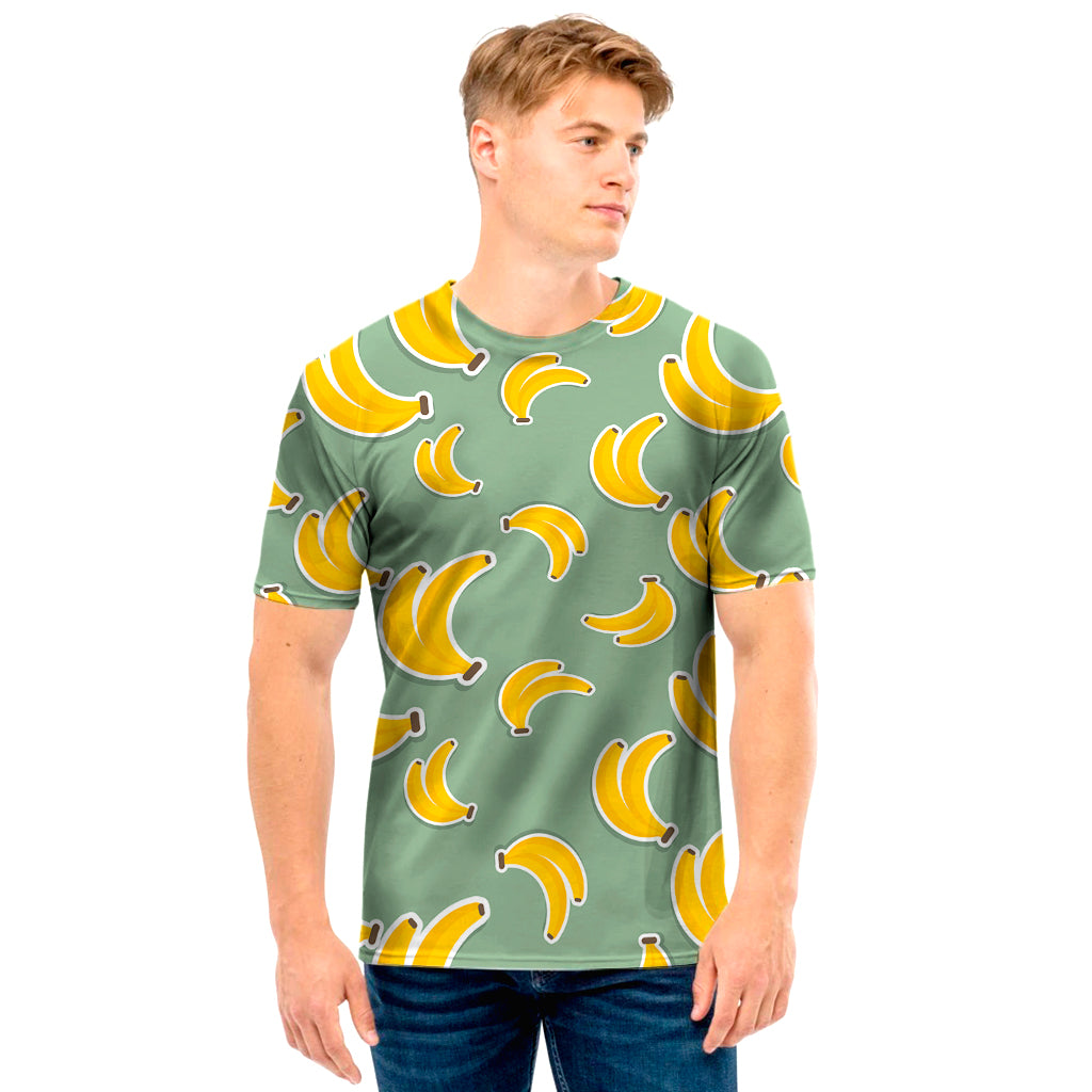 Cute Banana Pattern Print Men's T-Shirt