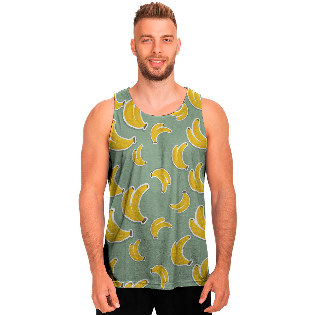 Cute Banana Pattern Print Men's Tank Top